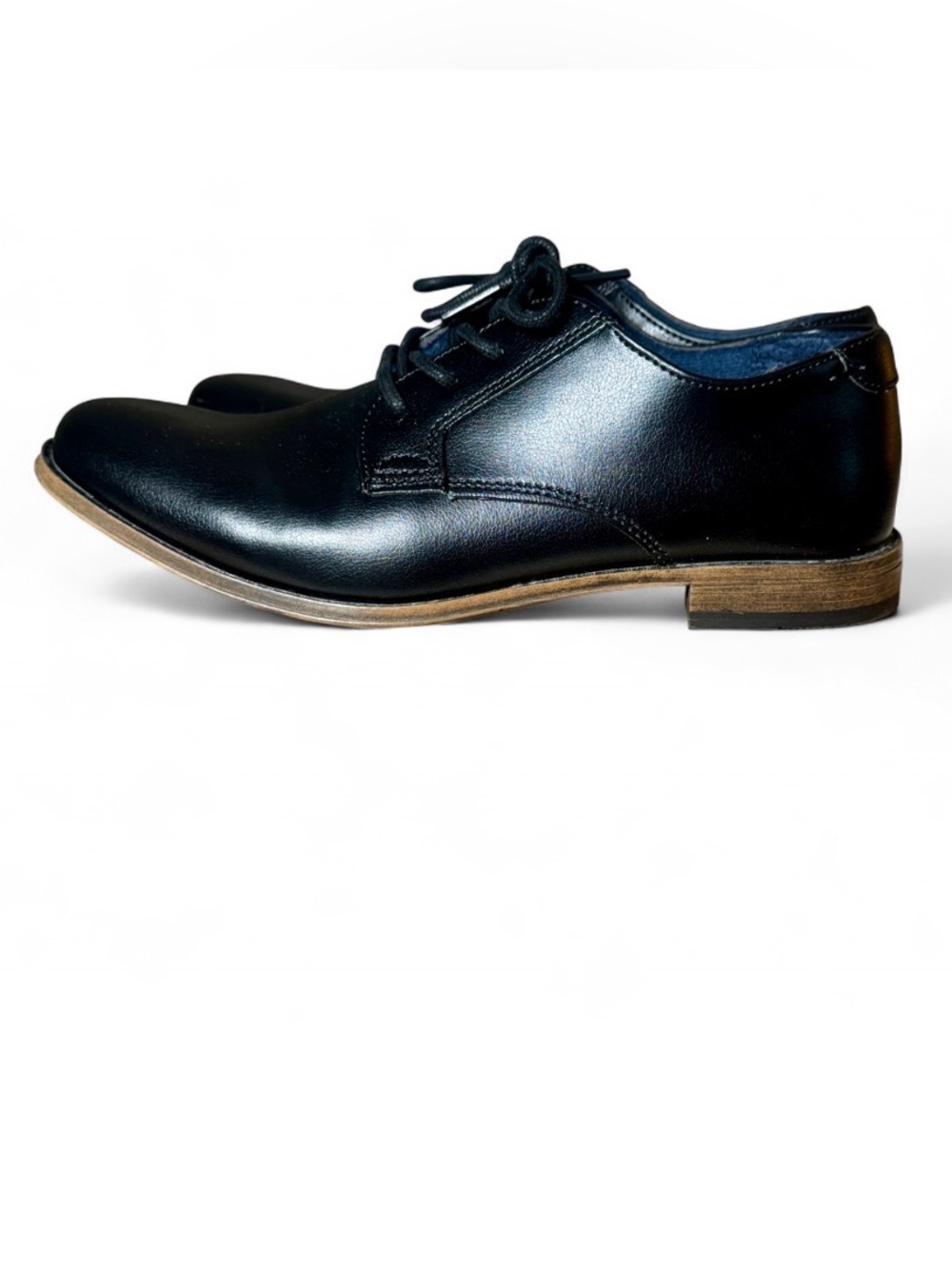 Mix No. 6 Black Leather Oxford Shoes with Brown Sole